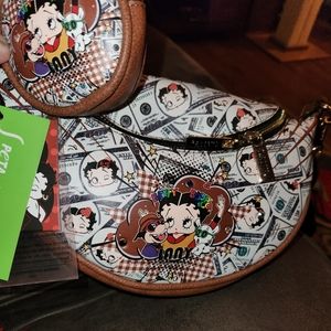 NWT BETTY BOOP LANY Crossbody Purse w/ Detachable Coin Purse Vegan Peta-Approved